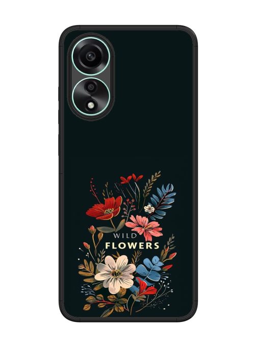 Dark Floral Glossy Soft Edge Case for Oppo A78 (4G)