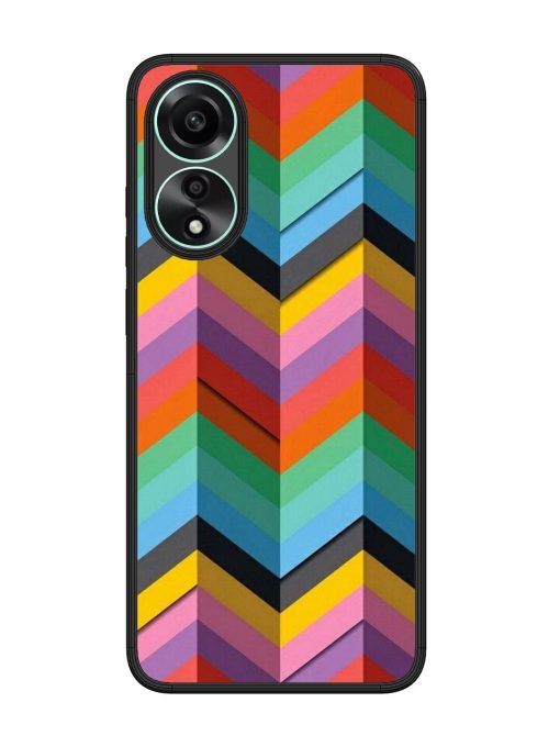 Colorful Zigzag Glossy Soft Edge Case for Oppo A78 (4G) Chachhi