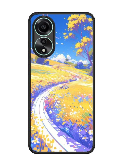 Vibrant Spring Meadow Glossy Soft Edge Case for Oppo A78 (4G) Chachhi