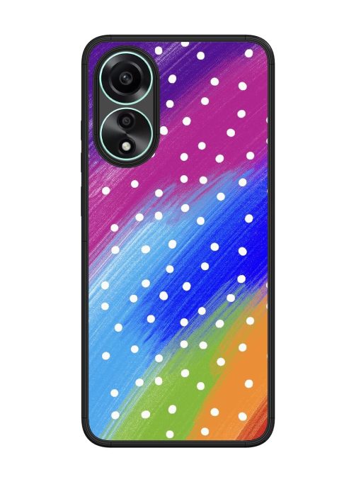 Rainbow Polka Dot Dream Glossy Soft Edge Case for Oppo A78 (4G) Chachhi