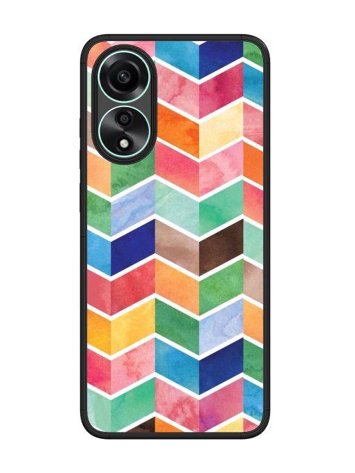 Watercolor Chevron Whimsy Glossy Soft Edge Case for Oppo A78 (4G)