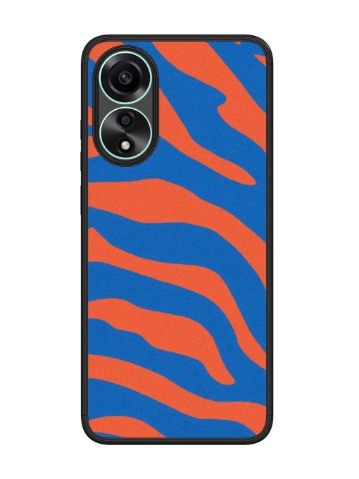 Zebra Stripes In Blue And Orange Glossy Soft Edge Case for Oppo A78 (4G) Chachhi