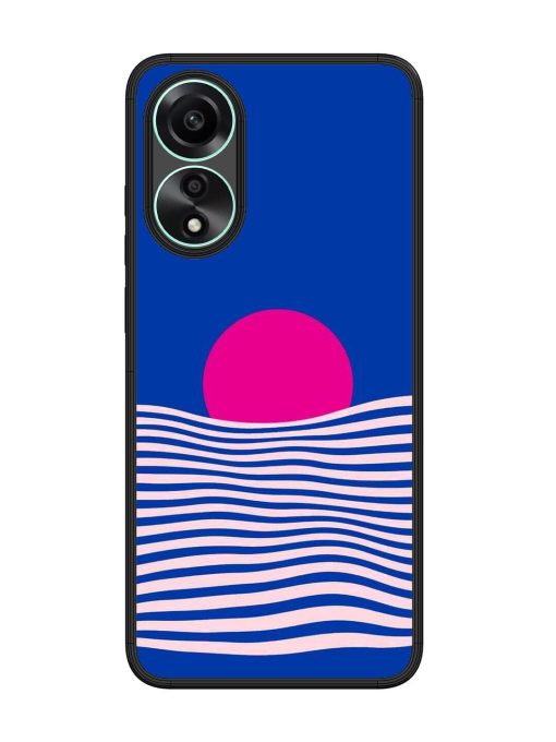 Pink Sunset Over Blue Waves Glossy Soft Edge Case for Oppo A78 (4G) Chachhi