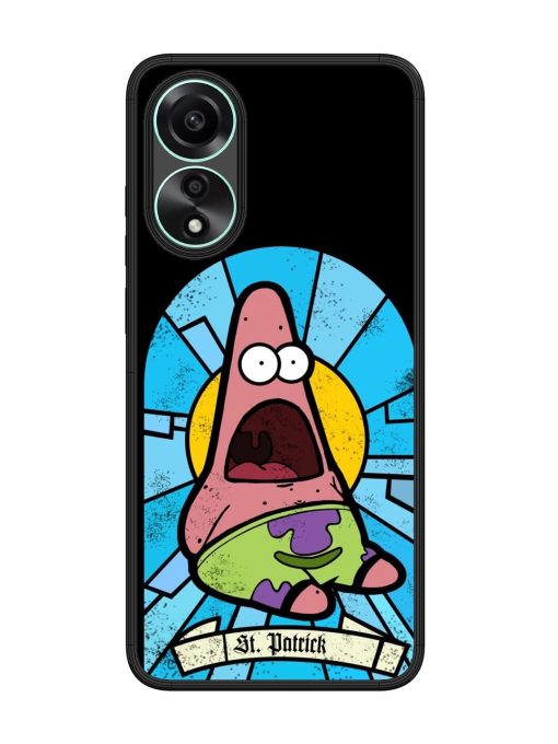 St. Patrick'S Day Stained Glass Patrick Star Glossy Soft Edge Case for Oppo A78 (4G) Chachhi