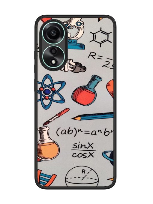 Science Doodle Delight Glossy Soft Edge Case for Oppo A78 (4G) Chachhi