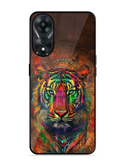 Cosmic Tiger Glossy Soft Edge Case for Oppo A78 (5G) Chachhi