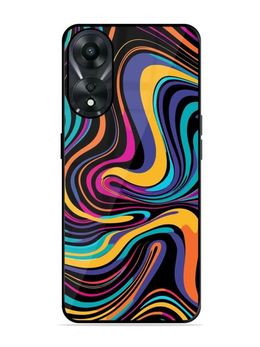 Psychedelic Swirl Glossy Soft Edge Case for Oppo A78 (5G) Chachhi