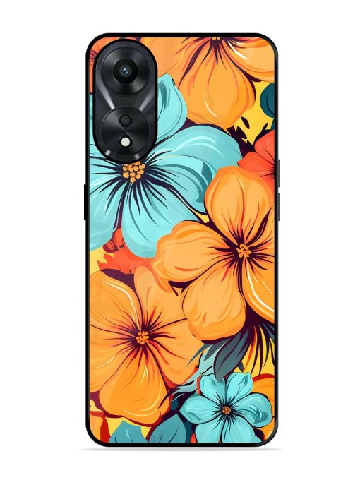 Tropical Bloom Glossy Soft Edge Case for Oppo A78 (5G) Chachhi