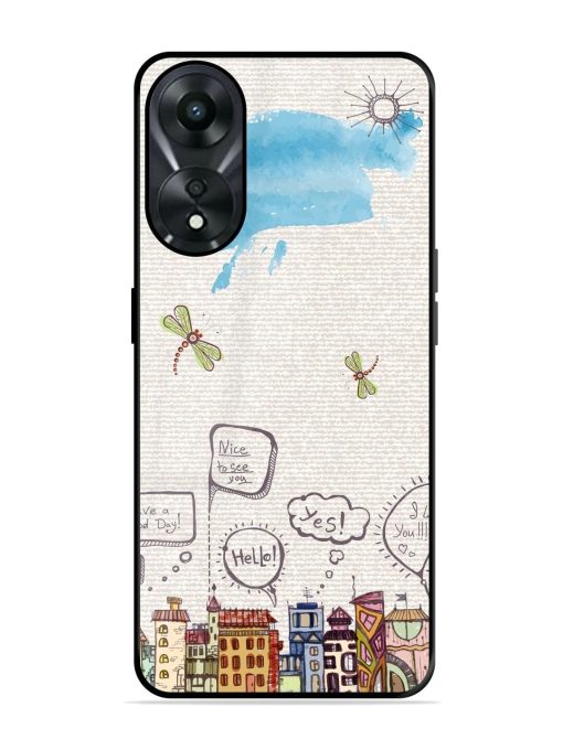 Doodle City Glossy Soft Edge Case for Oppo A78 (5G) Chachhi