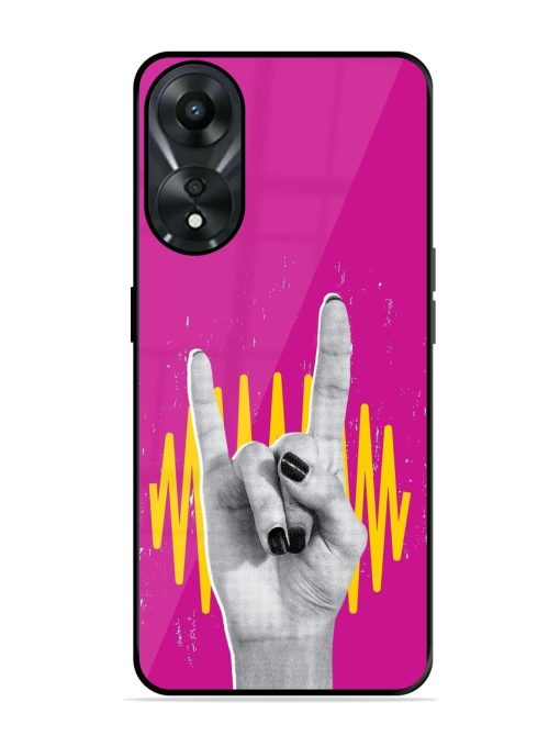 Rock Hand Glossy Soft Edge Case for Oppo A78 (5G) Chachhi