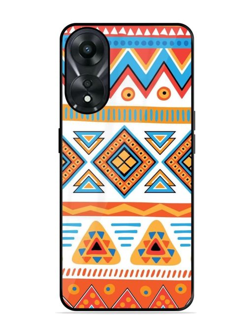 Vibrant Tribal Pattern Glossy Soft Edge Case for Oppo A78 (5G) Chachhi