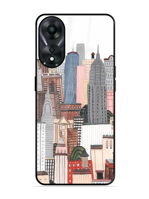 Cityscape Dreams Glossy Soft Edge Case for Oppo A78 (5G) Chachhi