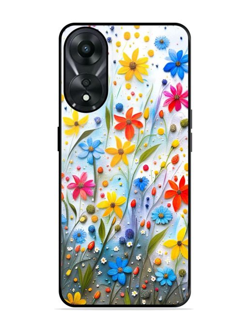 Vibrant Floral Glossy Soft Edge Case for Oppo A78 (5G) Chachhi