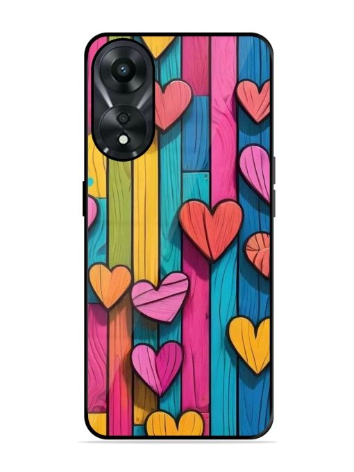 Rainbow Of Hearts Glossy Soft Edge Case for Oppo A78 (5G) Chachhi