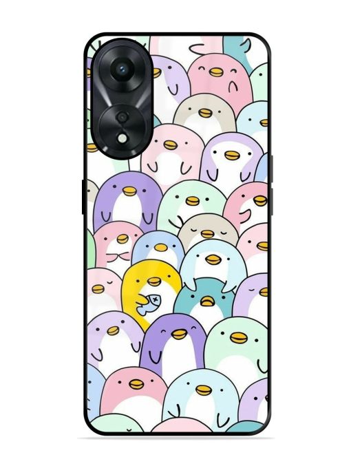 Penguin Party Glossy Soft Edge Case for Oppo A78 (5G) Chachhi