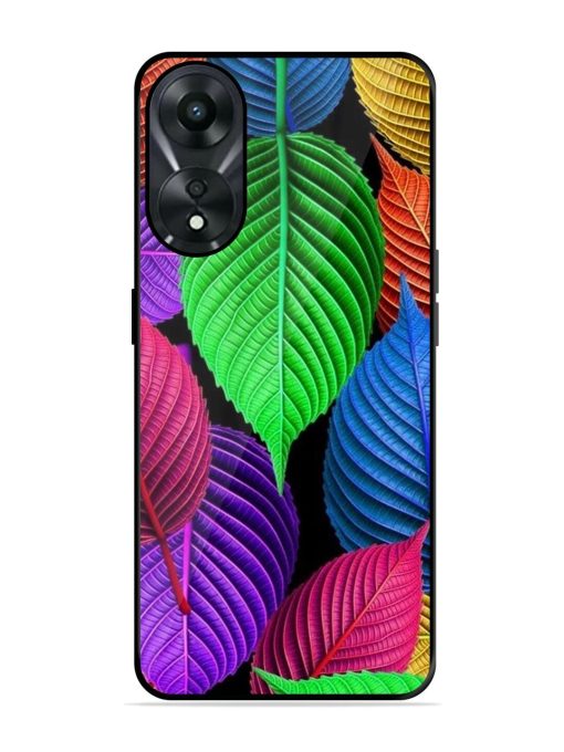 Rainbow Leaf Symphony Glossy Soft Edge Case for Oppo A78 (5G) Chachhi