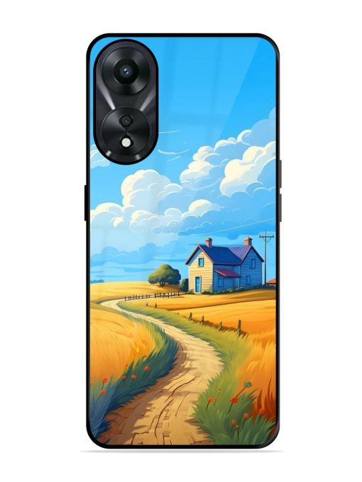 Countryside Cottage Glossy Soft Edge Case for Oppo A78 (5G) Chachhi