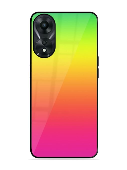 Rainbow Gradient Glossy Soft Edge Case for Oppo A78 (5G) Chachhi