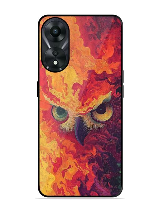 Fiery Owl Glossy Soft Edge Case for Oppo A78 (5G) Chachhi