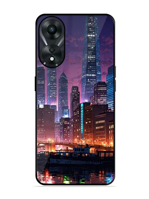 Neon Nightscape Glossy Soft Edge Case for Oppo A78 (5G) Chachhi