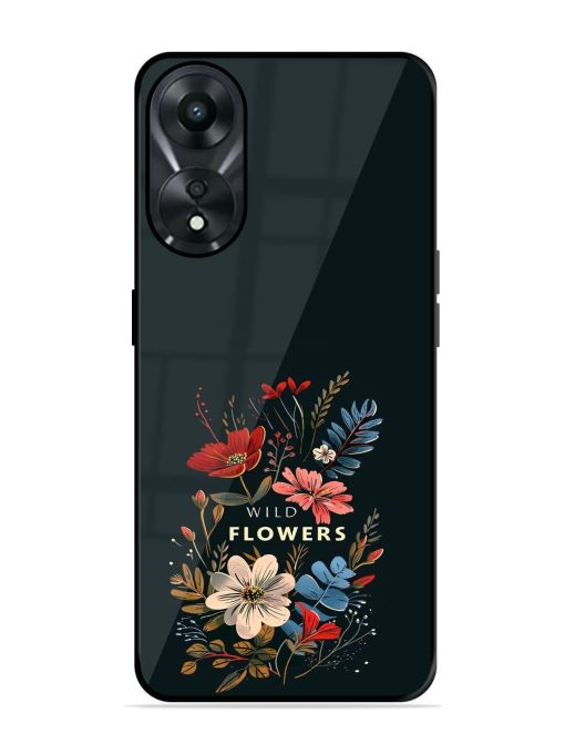 Dark Floral Glossy Soft Edge Case for Oppo A78 (5G) Chachhi