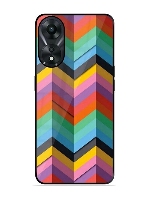 Colorful Zigzag Glossy Soft Edge Case for Oppo A78 (5G) Chachhi