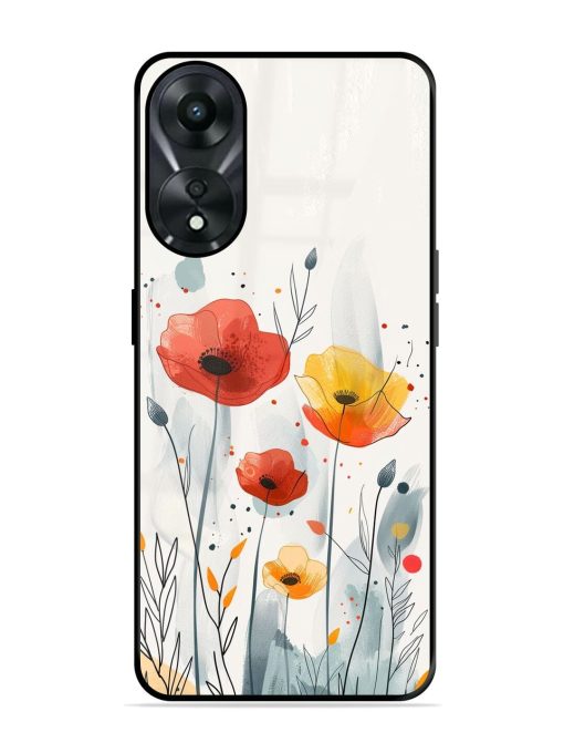 Poppy Fields Glossy Soft Edge Case for Oppo A78 (5G) Chachhi