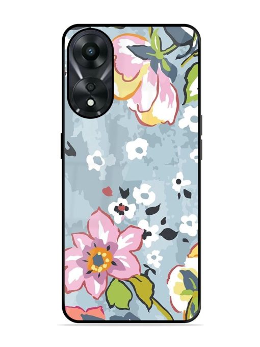 Floral Fantasy Glossy Soft Edge Case for Oppo A78 (5G) Chachhi