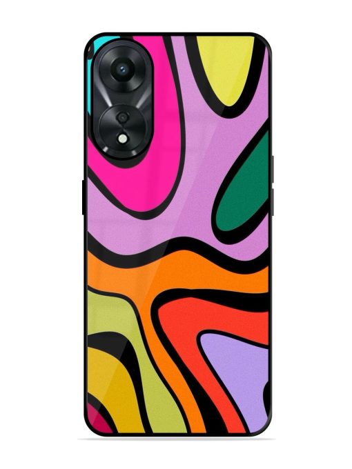 Groovy Swirls Glossy Soft Edge Case for Oppo A78 (5G) Chachhi