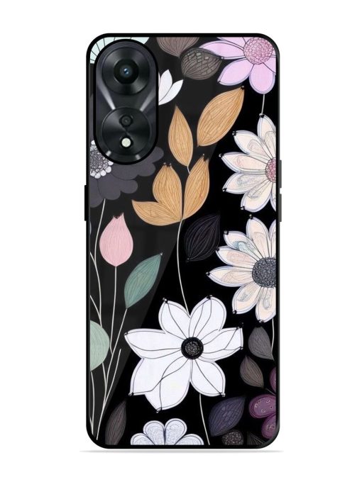 Whimsical Blooms On Black Glossy Soft Edge Case for Oppo A78 (5G) Chachhi