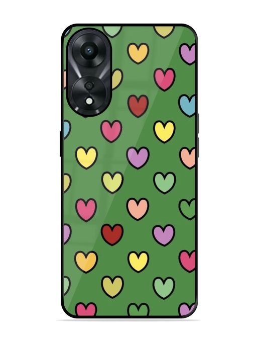 Rainbow Heart Parade Glossy Soft Edge Case for Oppo A78 (5G) Chachhi