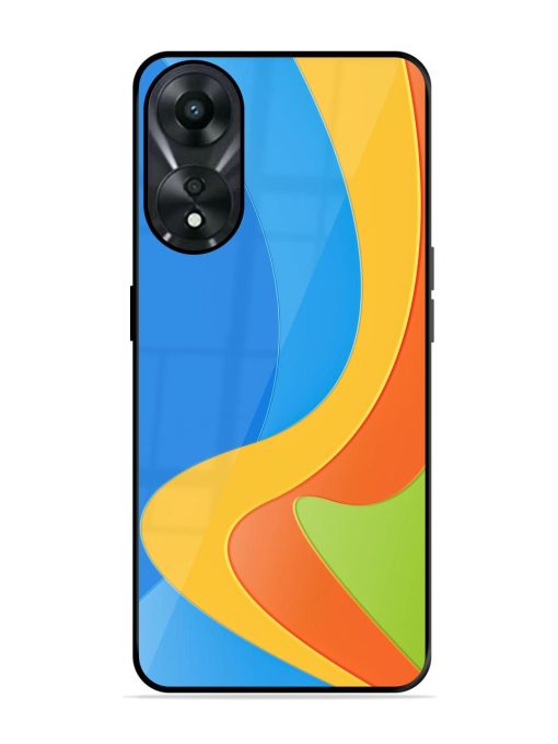 Curvy Color Cascade Glossy Soft Edge Case for Oppo A78 (5G) Chachhi