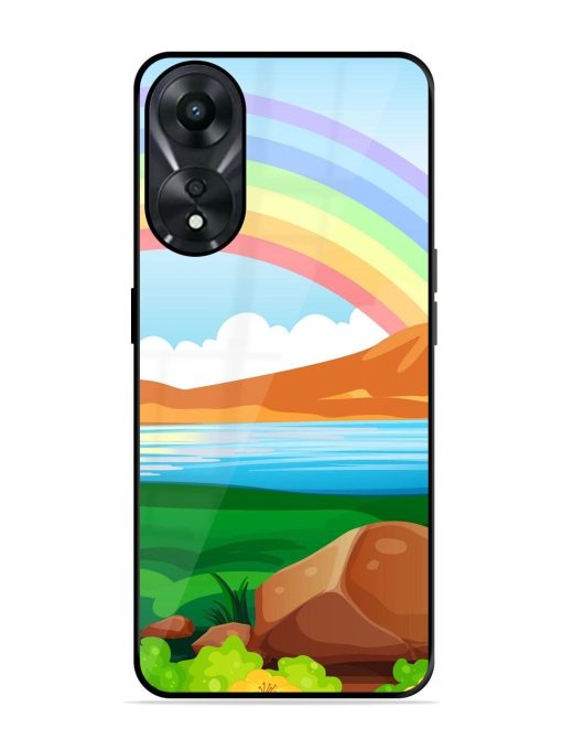 Rainbow Over The Lake Glossy Soft Edge Case for Oppo A78 (5G) Chachhi