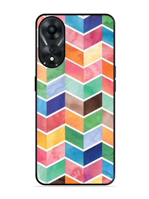 Watercolor Chevron Whimsy Glossy Soft Edge Case for Oppo A78 (5G) Chachhi