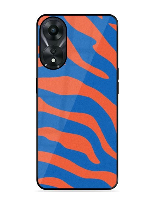 Zebra Stripes In Blue And Orange Glossy Soft Edge Case for Oppo A78 (5G) Chachhi