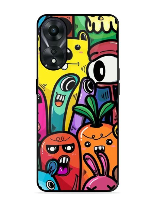 Whimsical Doodle Chaos Glossy Soft Edge Case for Oppo A78 (5G) Chachhi