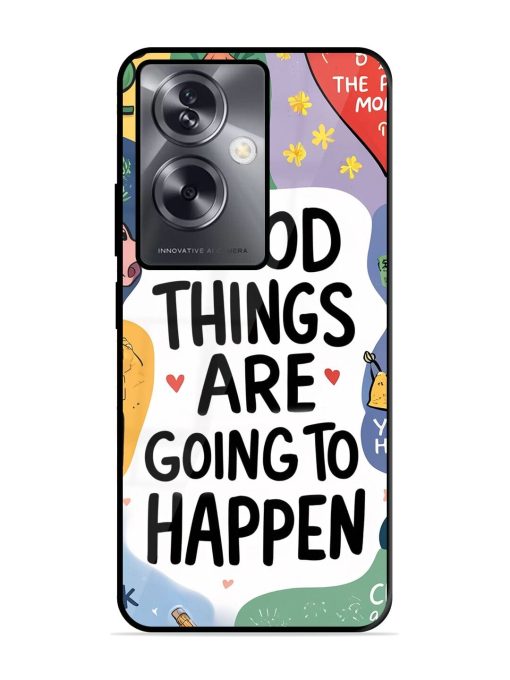 Uplifting Scribbles Glossy Soft Edge Case for Oppo A79 (5G) Chachhi