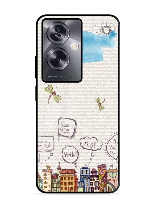 Doodle City Glossy Soft Edge Case for Oppo A79 (5G) Chachhi