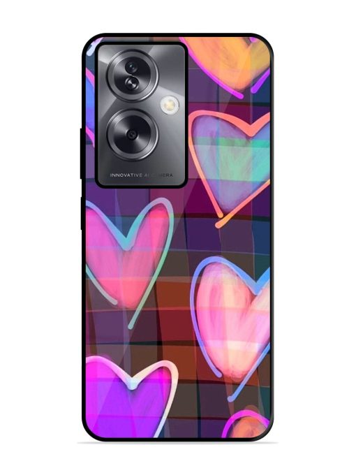 Neon Hearts Glossy Soft Edge Case for Oppo A79 (5G)