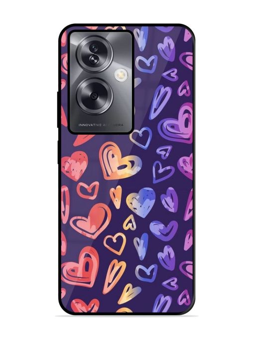 Rainbow Hearts Glossy Soft Edge Case for Oppo A79 (5G) Chachhi