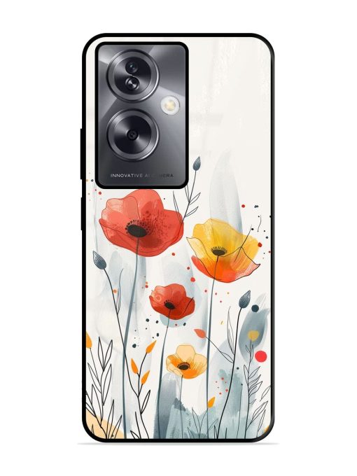 Poppy Fields Glossy Soft Edge Case for Oppo A79 (5G) Chachhi