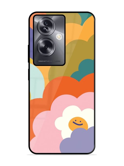 Happy Flower Power Glossy Soft Edge Case for Oppo A79 (5G) Chachhi