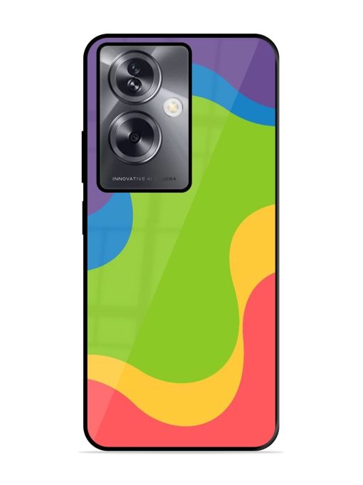 Wavy Rainbow Wonderland Glossy Soft Edge Case for Oppo A79 (5G) Chachhi