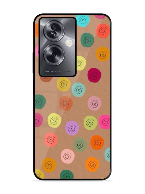 Swirly Dots On Kraft Glossy Soft Edge Case for Oppo A79 (5G) Chachhi