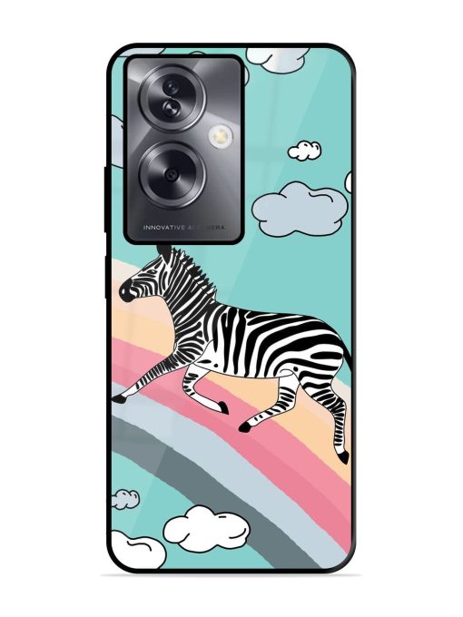 Zebra On A Rainbow Glossy Soft Edge Case for Oppo A79 (5G) Chachhi