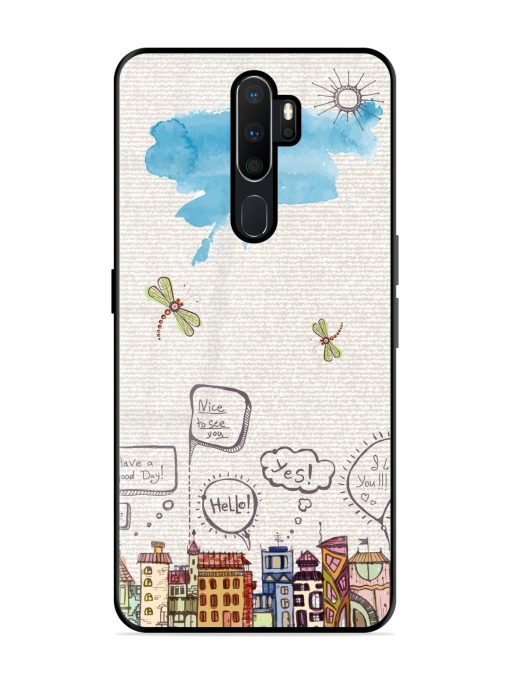 Doodle City Glossy Soft Edge Case for Oppo A9 Chachhi