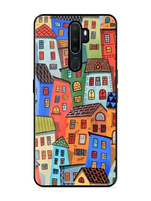 Rainbow House Glossy Soft Edge Case for Oppo A9 Chachhi