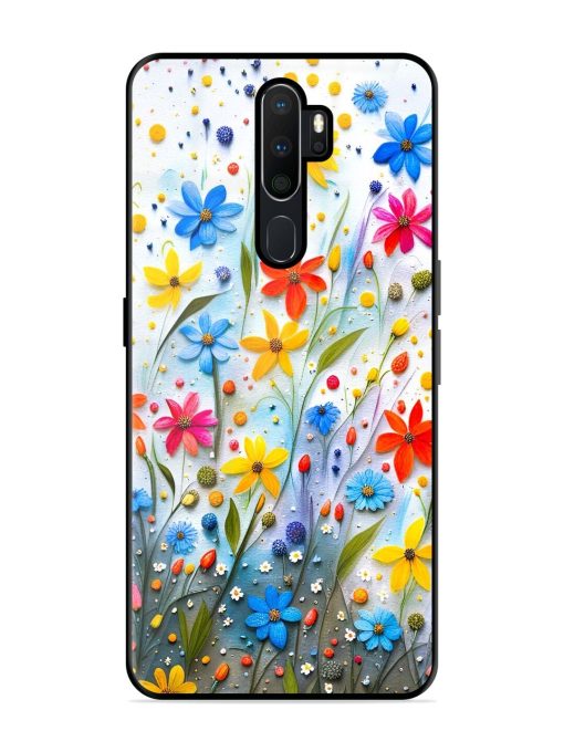 Vibrant Floral Glossy Soft Edge Case for Oppo A9 Chachhi