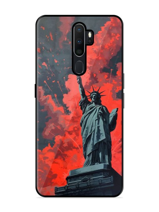 Lady Liberty'S Firework Finale Glossy Soft Edge Case for Oppo A9 Chachhi