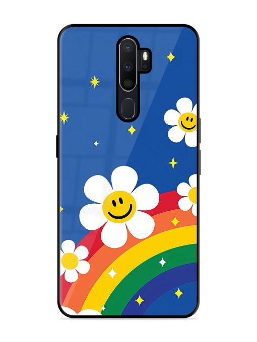 Happy Daisies And Rainbow Sky Glossy Soft Edge Case for Oppo A9 Chachhi